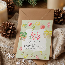 Schattige Jingle & Mingle Groen Kerstfeest Save The Date