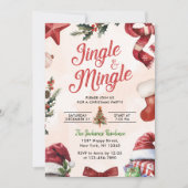 Schattige Jingle & Mingle Kerstfeest Kaart (Voorkant)