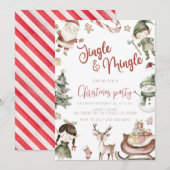 Schattige Jingle & Mingle Kerstfeest Kaart (Voorkant / Achterkant)