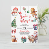 Schattige Jingle & Mingle Kerstfeest Kaart (Staand voorkant)