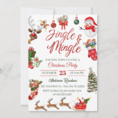 Schattige Jingle & Mingle Kerstfeest Kaart (Voorkant)