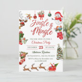 Schattige Jingle & Mingle Kerstfeest Kaart (Staand voorkant)