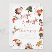 Schattige Jingle & Mingle Kerstfeest Kaart (Voorkant)