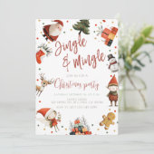 Schattige Jingle & Mingle Kerstfeest Kaart (Staand voorkant)