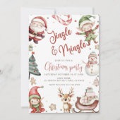 Schattige Jingle & Mingle Kerstfeest Kaart (Voorkant)