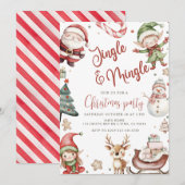 Schattige Jingle & Mingle Kerstfeest Kaart (Voorkant / Achterkant)