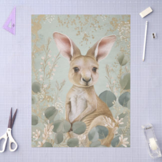 Schattige Joey in Eucalyptusbladeren Decoupage Tissuepapier