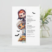 Schattige Joint Kids Verjaardag Halloween Party Kaart (Staand voorkant)