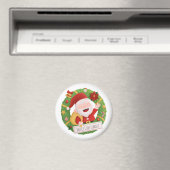 Schattige jolige kerstman Kerstkrans magneet (Insitu (Vaatwasser))