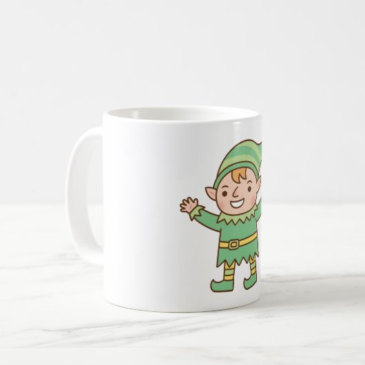 Schattige Jolly Elf Doodle Koffiemok (Voorkant links)