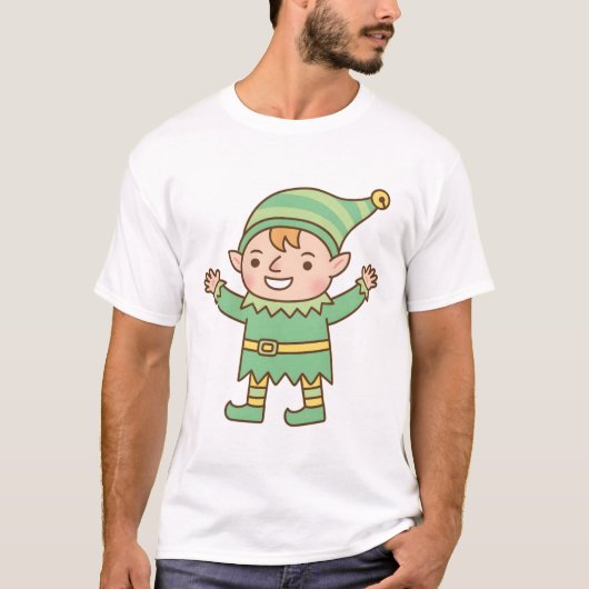 Schattige Jolly Elf Doodle T-shirt (Voorkant)