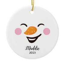 Schattige, Jolly Snowman Gepersonaliseerde Naam, J