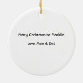 Schattige, Jolly Snowman Gepersonaliseerde Naam, J Keramisch Ornament (Achterkant)