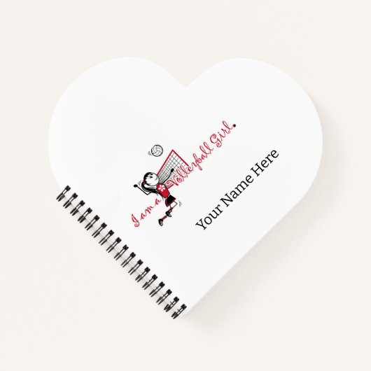 Schattige jong meisje volleybal Notitieboek (Voorkant)