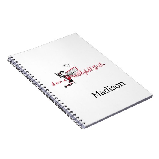 Schattige jong meisje volleybal Notitieboek (Rechterzijde)