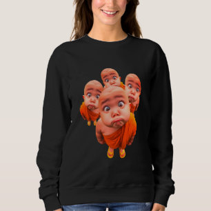 Schattige Jonge Monnik Minimalistische Oranje Robe Trui