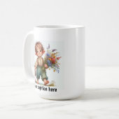Schattige jonge Munchkin in  kleding Koffiemok (Voorkant links)
