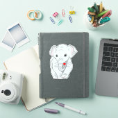 Schattige jonge olifant met hart sticker (iPad Cover)