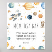 Schattige jongen astronaut ruimte baby shower post poster (Voorkant)