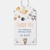 Schattige Jongen Astronaut Ruimte Verjaardagscadea Cadeaulabel (Voorkant)