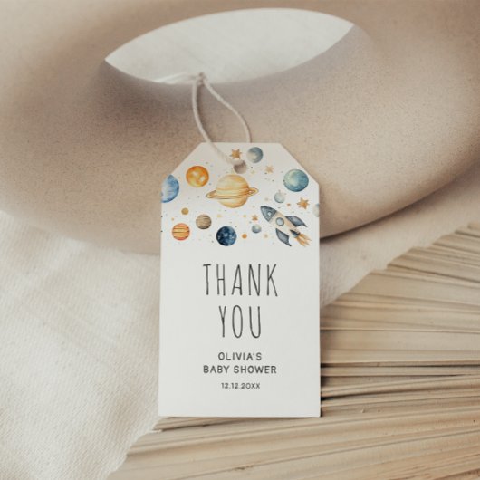 Schattige Jongen Astronaut Space Baby shower Gift  Cadeaulabel