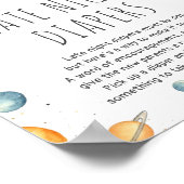 Schattige Jongen Astronaut Space Baby shower Poste Poster (Hoek)