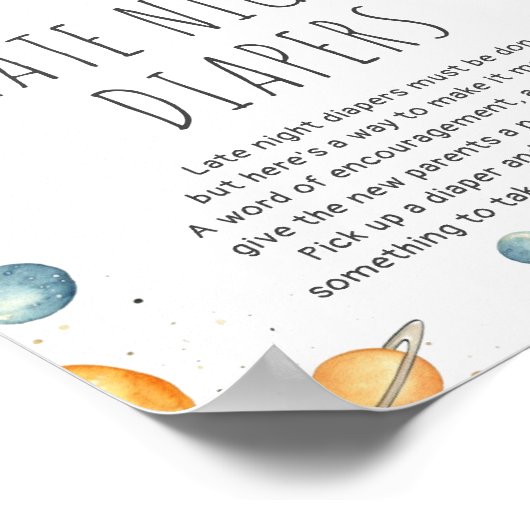 Schattige Jongen Astronaut Space Baby shower Poste Poster (Hoek)