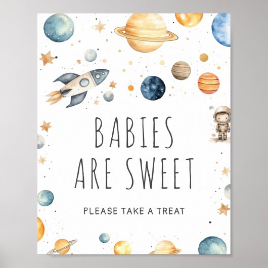 Schattige Jongen Astronaut Space Baby's zijn lief  Poster (Voorkant)