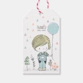 Schattige Jongen blond haar verjaardag Dank u labe Cadeaulabel