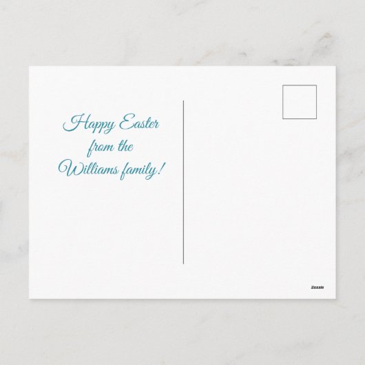  schattige jongen eierfiets die de zegen feestdagenkaart (Achterkant)