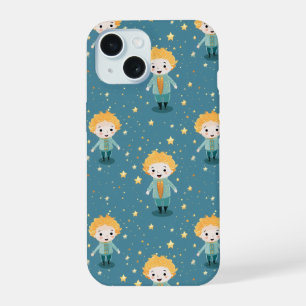 Schattige Jongen en Sterren Patroon iPhone 15 Case