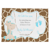 Schattige Jongen Giraffes Baby shower Dank u Groot Cadeauzakje (Achterkant)
