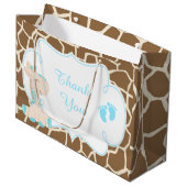 Schattige Jongen Giraffes Baby shower Dank u Groot Cadeauzakje (Voorkant Gekanteld)