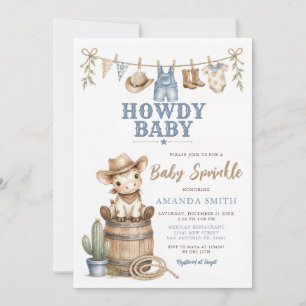 Schattige Jongen Howdy Baby Cowboy Baby Strooigoed Kaart