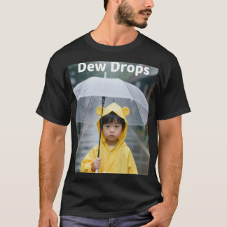 Schattige Jongen in Gele Regenjas Regenachtige Dag T-shirt
