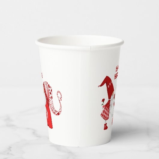 Schattige Jongen & Meisje Valentijns Valentijn Gno Papieren Bekers (Rechts)