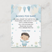 Schattige Jongen met Sterren & Bloemen Boeken voor Informatiekaartje (Voorkant)