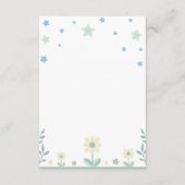 Schattige Jongen met Sterren & Bloemen Boeken voor Informatiekaartje (Achterkant)