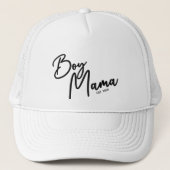 Schattige Jongen Moeder Moderne Typografie Eenvoud Trucker Pet (Voorkant)