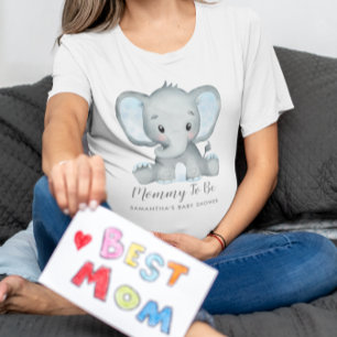 Schattige Jongen Olifant Mama om Baby shower te zi T-shirt