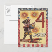 Schattige Jongen Revolutionaire Oorlog Soldaat Vuu Briefkaart (Voorkant / Achterkant)