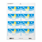 Schattige Jongen Rubber Ducky Waterflesetiketten Etiket (Full Sheet)