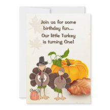 Schattige Jongen Turkije Thanksgiving 1e Verjaarda