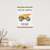 Schattige Jongen Verjaardag Bouwvoertuigen Partij Poster (Keuken)