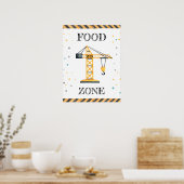 Schattige Jongen Verjaardag Bouwvoertuigen Partij Poster (Keuken)