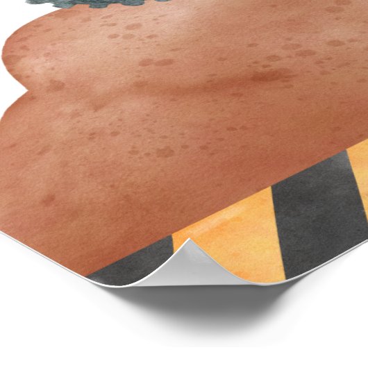 Schattige Jongen Verjaardag Bouwvoertuigen Partij Poster (Hoek)