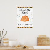 Schattige Jongen Verjaardag Bouwvoertuigen Partij Poster (Keuken)