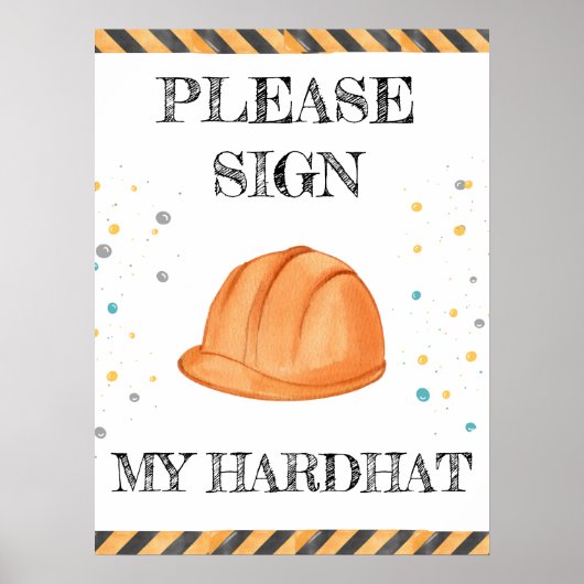 Schattige Jongen Verjaardag Bouwvoertuigen Partij Poster (Voorkant)