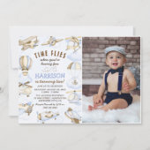 Schattige Jongen Vliegtuig Thema 2e Verjaardagsfee Kaart (Voorkant)