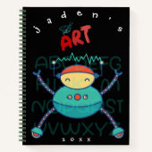 Schattige jongens aangepaste robot kleurboek schet notitieboek (Voorkant)